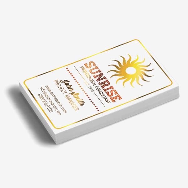 Business Cards<br>AkuaFoil on Silk Paper Stock<br>16pt Thickness<br>5-7 days