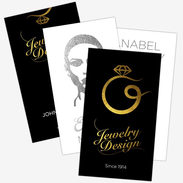 Business Cards<br>Metallic Foil on Silk Paper Stock<br>16pt Thickness<br>10-14 days