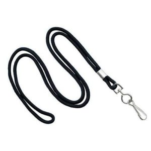 Black Lanyard<br>36" Long<br>1/16" Diameter With Swivel Hook